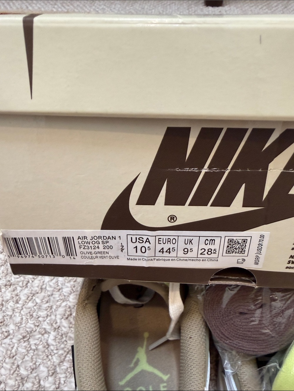 New Nike Air Jordan Travis Scott Cactus Jack Golf Low OG 10.5 - Picture 7 of 8